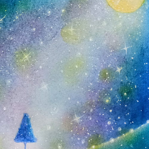 【原画】『雨粒の精ポタリ』（絵画　パステル画　精霊） 原画】『雨粒の精ポタリ』（絵画パステル画精霊）