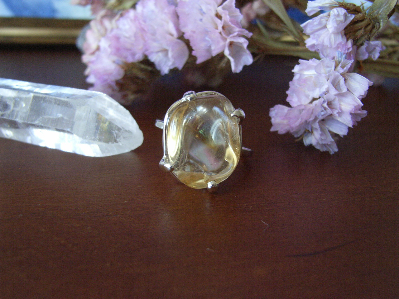 SV虹入りシトリンリング