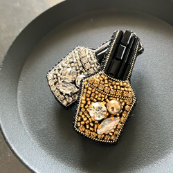 タケコブター カクテル ビーズ 刺繍 ブローチ ハンドメイドアクセサリー 72639-655-