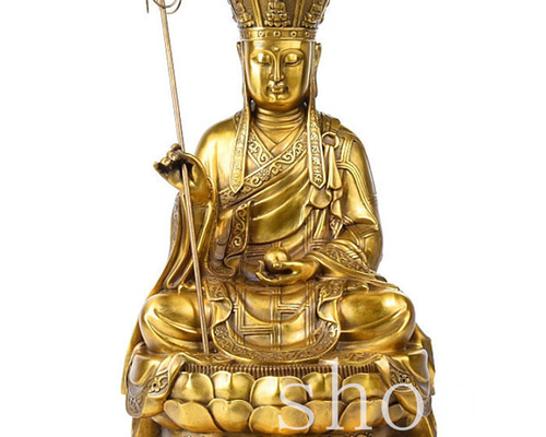 仏教美術 仏像 銅像 地蔵王菩薩仏像 奉納 九華山坐蓮地蔵王 工芸品 置物 67b93b143ad8065463619e2c87ab52