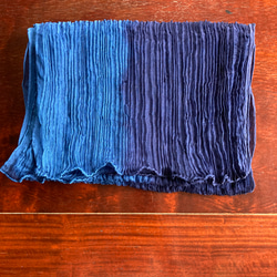 天然藍染　絹ストール天の羽衣 2枚目の画像