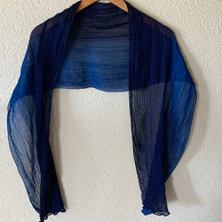 天然藍染　絹ストール天の羽衣 6枚目の画像
