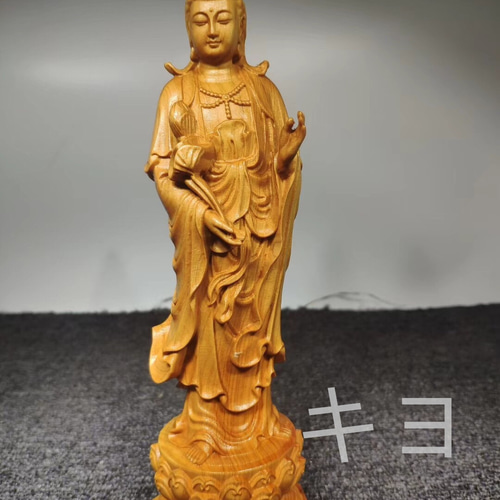 阿弥陀如来三尊立像 一式 崖柏の手彫り 仏教美術品 貴重古美術 新作