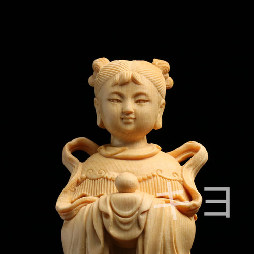 2点同出 童男童女 彫刻 美術工芸品 精密細工 実木彫刻 彫刻 キヨ 通販