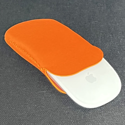 本革マジックマウスケース(小) [革組子]：オレンジ 2枚目の画像