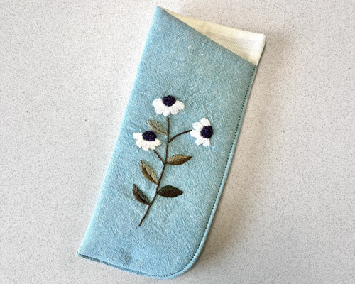 手刺繍 メガネケース ルドベキア ハンドメイド メガネケース NANA 通販
