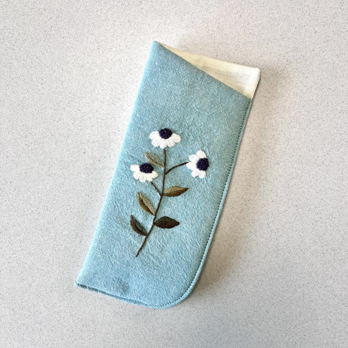 草です！刺繍生地のメガネケース　ハンドメイド　13点 手刺繍 メガネケース ルドベキア ハンドメイド メガネケース NANA 通販