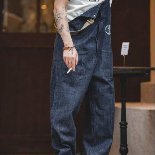 海軍 デッキ オーバーオール サロペット デニム カジュアルパンツ