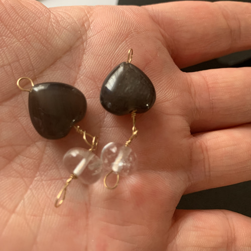 9.新種のアグニマニタイトとヒマラヤ水晶チャーム ピアス（その他 