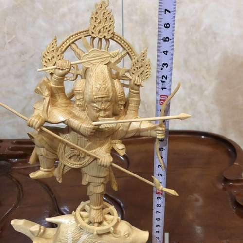 最高級 木彫り 仏像 摩利支天立像 一刀彫 天然木檜材 彫刻 仏教 最高級 木彫り 仏像 摩利支天立像 一刀彫 天然木檜材 彫刻 仏教