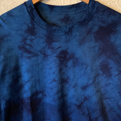天然藍染　カジュアルTシャツ半袖　男性用LL 2枚目の画像