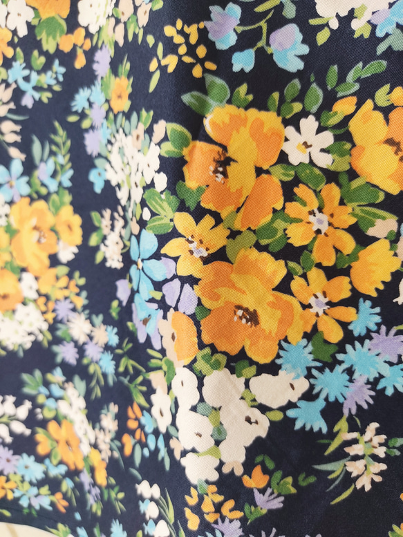 コットン♪ シックな花模様サテンのキャミソール　ナイトウエア　ルームウエア　ランジェリー 8枚目の画像