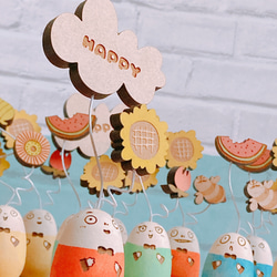 【夏限定】木製卵のチルでベイビーなおじさん✻おじチル　#cアプリコットオレンジ　プレゼント　オーナメント　オブジェ 11枚目の画像