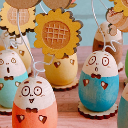【夏限定】木製卵のチルでベイビーなおじさん✻おじチル　#cアプリコットオレンジ　プレゼント　オーナメント　オブジェ 12枚目の画像