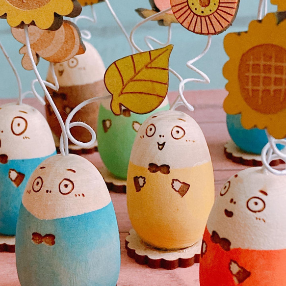 【夏限定】木製卵のチルでベイビーなおじさん✻おじチル　#cランダム3点セット　プレゼント　オーナメント　オブジェ 14枚目の画像