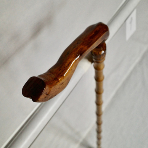 竹杖 ステッキ⑨ 竹根鞭細工 漆塗り ねぶち 希少 国産 破竹根付 吉野産
