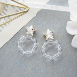 Star bijou×Clear hoop earring／pierce*3974* 2枚目の画像