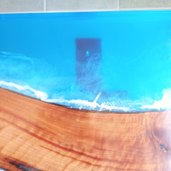 レジン　ローテーブル　無垢材　ツバキ　海岸 5枚目の画像