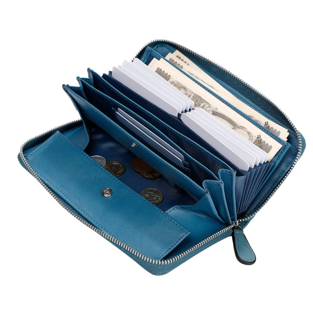 大人気 最高級 トゴレザー 本革 長財布 薄型 軽量 青ブルー ＃194 大人気 最高級 トゴレザー グレージュ 本革 長財布 薄型 軽量