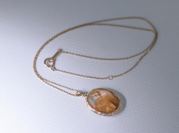 Rutile Quartz K10 Necklace【Petalo/ペタロ】 4枚目の画像