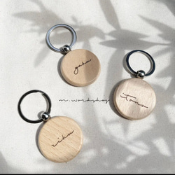 new お名前入り woodkeyring  name入り ネームタグ 1枚目の画像