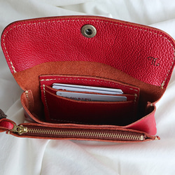 2層の使いやすい本革の長財布/2sou-flat-red 3枚目の画像