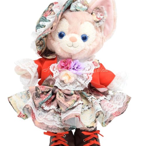 リーナベル 服 着せ替え コスチューム ヴィンテージ柄ドレス 本体無 S