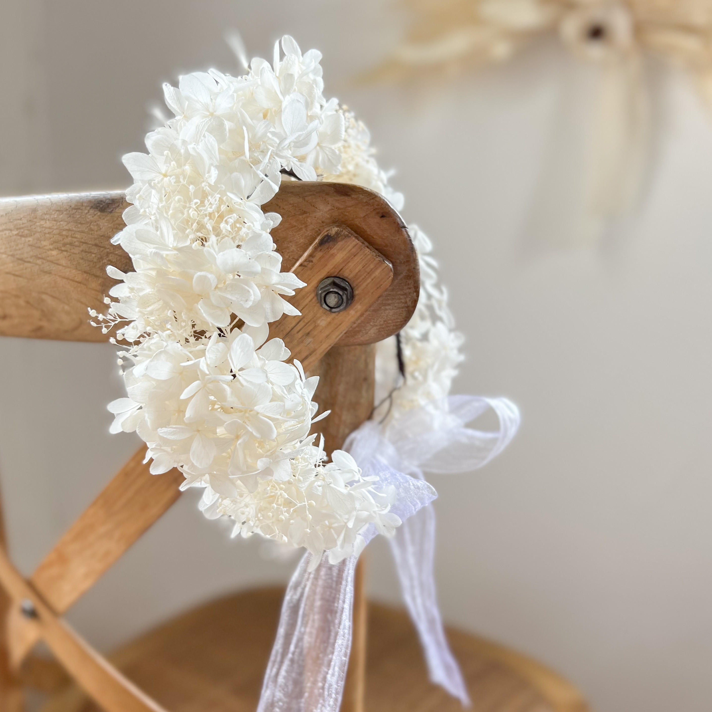 <ブライダルアクセサリー>あじさい&かすみ草花かんむり! 結婚式、バースデーフォトに。ベビー・キッズ・大人サイズ対応N5