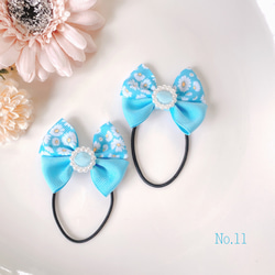 【T-302】くまヘアリボン　キッズヘアゴム　キッズヘアリボン T-302】くまヘアリボン キッズヘアゴム キッズヘアリボン リボン