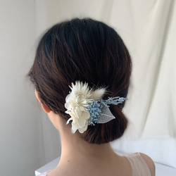 (再販!) 【 02 light blue 】 ヘアアクセサリー プリザーブドフラワー ドライフラワー 成人式 謝恩会 4枚目の画像