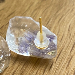 dry flower nuance stone stud pierce（clear-lavender） 7枚目の画像