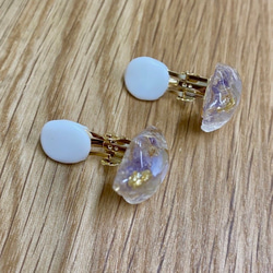 dry flower nuance stone stud earring（clear-lavender） 4枚目の画像