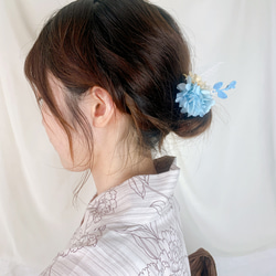 装いの時間 【 01 light blue 】 ヘアアクセサリー プリザーブドフラワー ドライフラワー 成人式 謝恩会 6枚目の画像