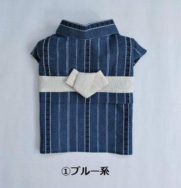 お箸の国のワンコ服・浴衣(縞） 2枚目の画像