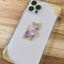 【handmade】nuance aurora iPhone Case (Lavender) パープル 紫 ガーリー 1枚目の画像