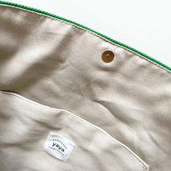 【受注生産】ショルダー・斜めがけ・手提げと3wayで使える！  canvas ribbon tote bag（グリーン） 11枚目の画像