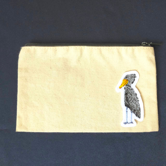 ハシビロコウの刺繍ワッペン アイロン用 5枚目の画像