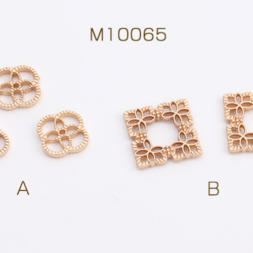 M10065-B 60個 コネクターパーツ クローバー 四角形 ゴールド 3x