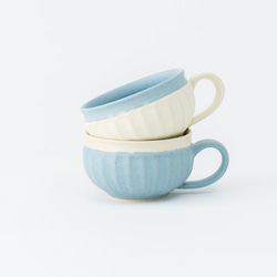 【晋六窯】PELICAN SOUPCUP／BLUE（青）　京都からお届けする可愛いスープカップ 6枚目の画像