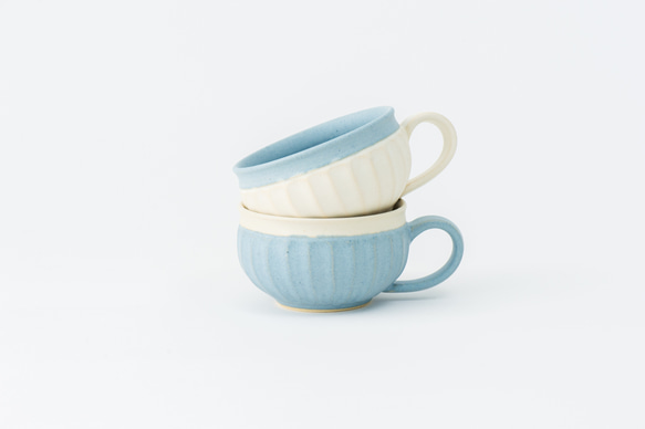【晋六窯】PELICAN SOUPCUP／BLUE（青）　京都からお届けする可愛いスープカップ 6枚目の画像