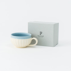 【晋六窯】PELICAN SOUPCUP／BLUE（青）　京都からお届けする可愛いスープカップ 7枚目の画像