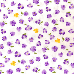 シーチング生地【50×110cm】 ビオラ柄 花柄 お花 植物 かわいい 小花 総柄 布 白 紫 パープル 2枚目の画像