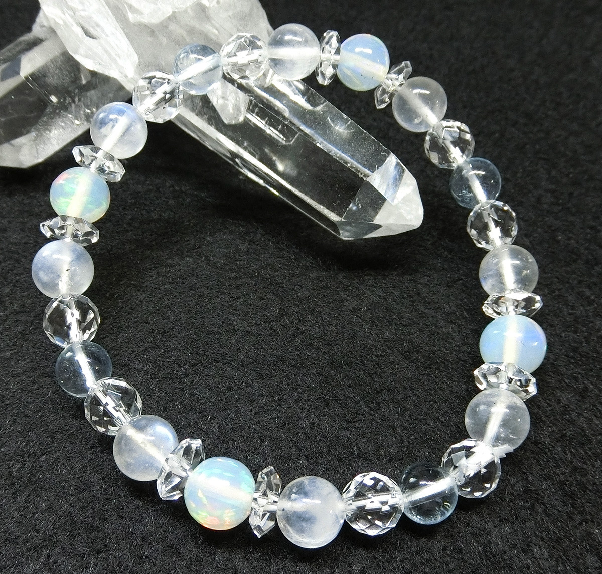 エチオピアオパールとムーンストーンのブレスレット【15㎝】