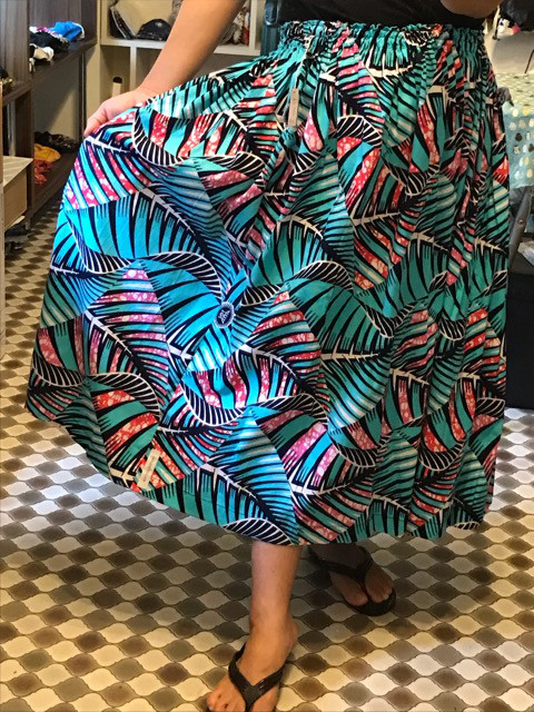 ギャザースカートアフリカンファブリック　アフリカンスカート　アフリカ布　大人スカート