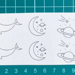 韓国　タトゥー　シール　月　星　宇宙　イルカ　海豚　星　⭐️ 3枚目の画像