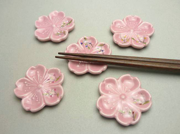 ◆商品番号　 3824 桜会箸置きセット 5枚目の画像