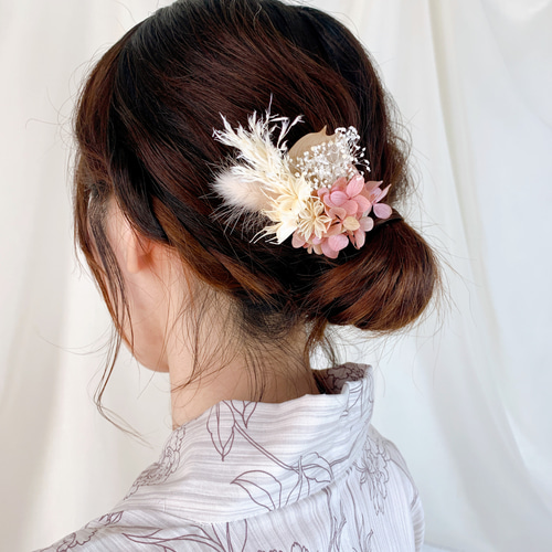 装いの時間 【 02 pink 】 ヘアアクセサリー プリザーブドフラワー