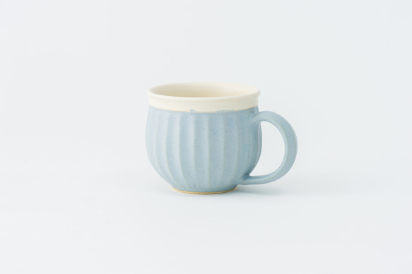 【晋六窯】PELICAN SHINOGI MUGCUP／BLUE（青）可愛い陶器のマグカップ 1枚目の画像