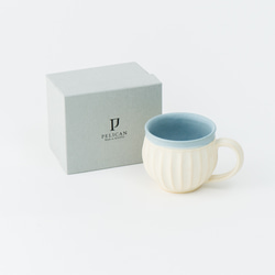 【晋六窯】PELICAN SHINOGI MUGCUP／BLUE（青）可愛い陶器のマグカップ 4枚目の画像