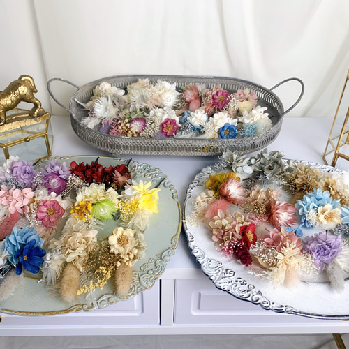 プリザーブドフラワーブーケとヘアアクセサリーセット